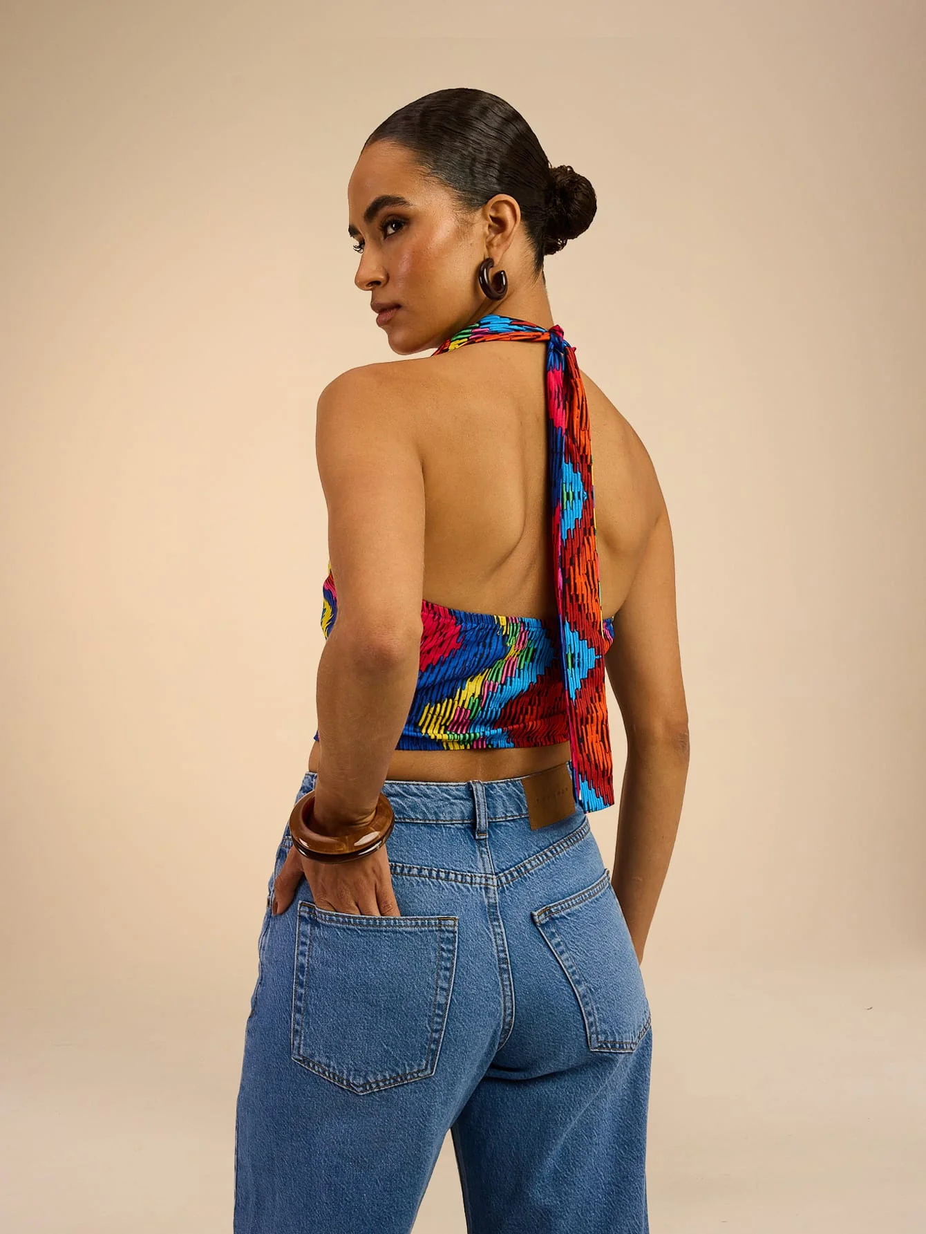 Rosalva Crop Top in Aztec - Image 5