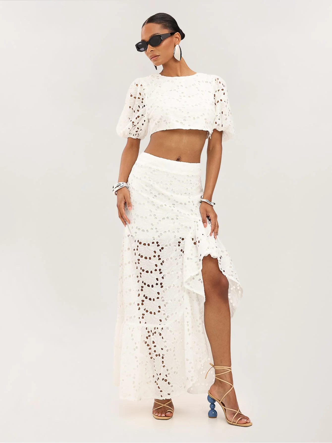 Novella Broderie Co-ord in White - Image 5