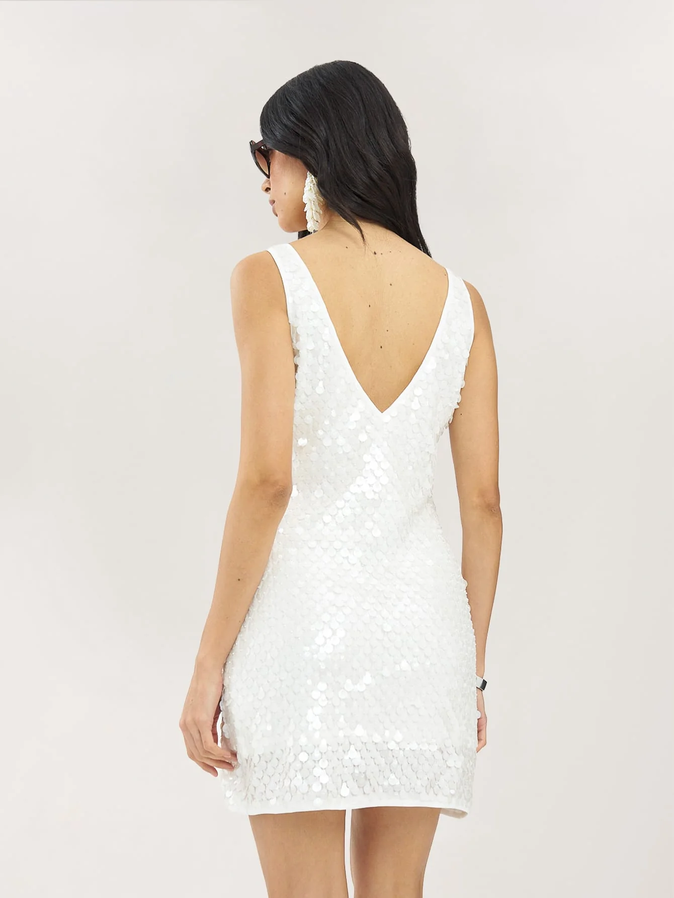 Rialta Sequin Dress in White - Image 2