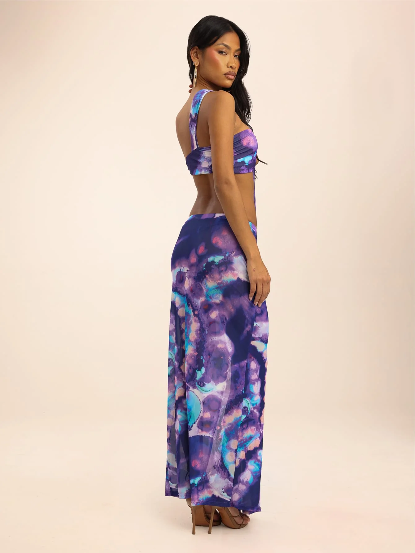 Norella Skirt in Purple Marble - Image 3
