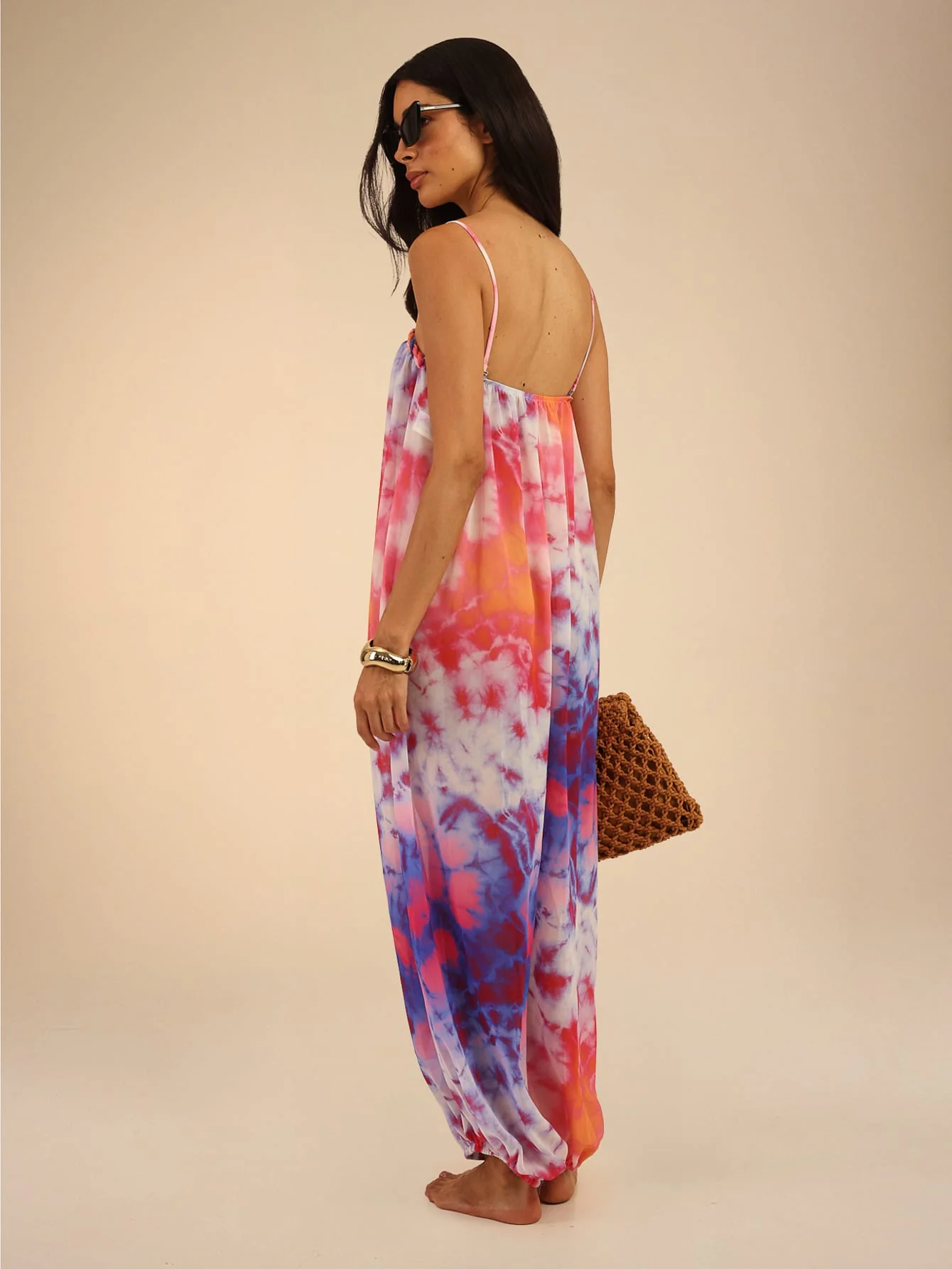 Sabella Jumpsuit in Pink Tie Dye - Image 3