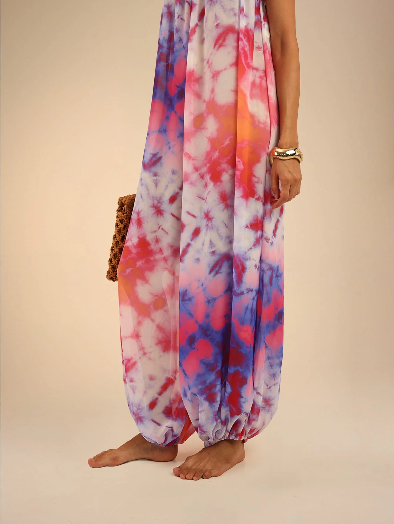 Sabella Jumpsuit in Pink Tie Dye - Image 4