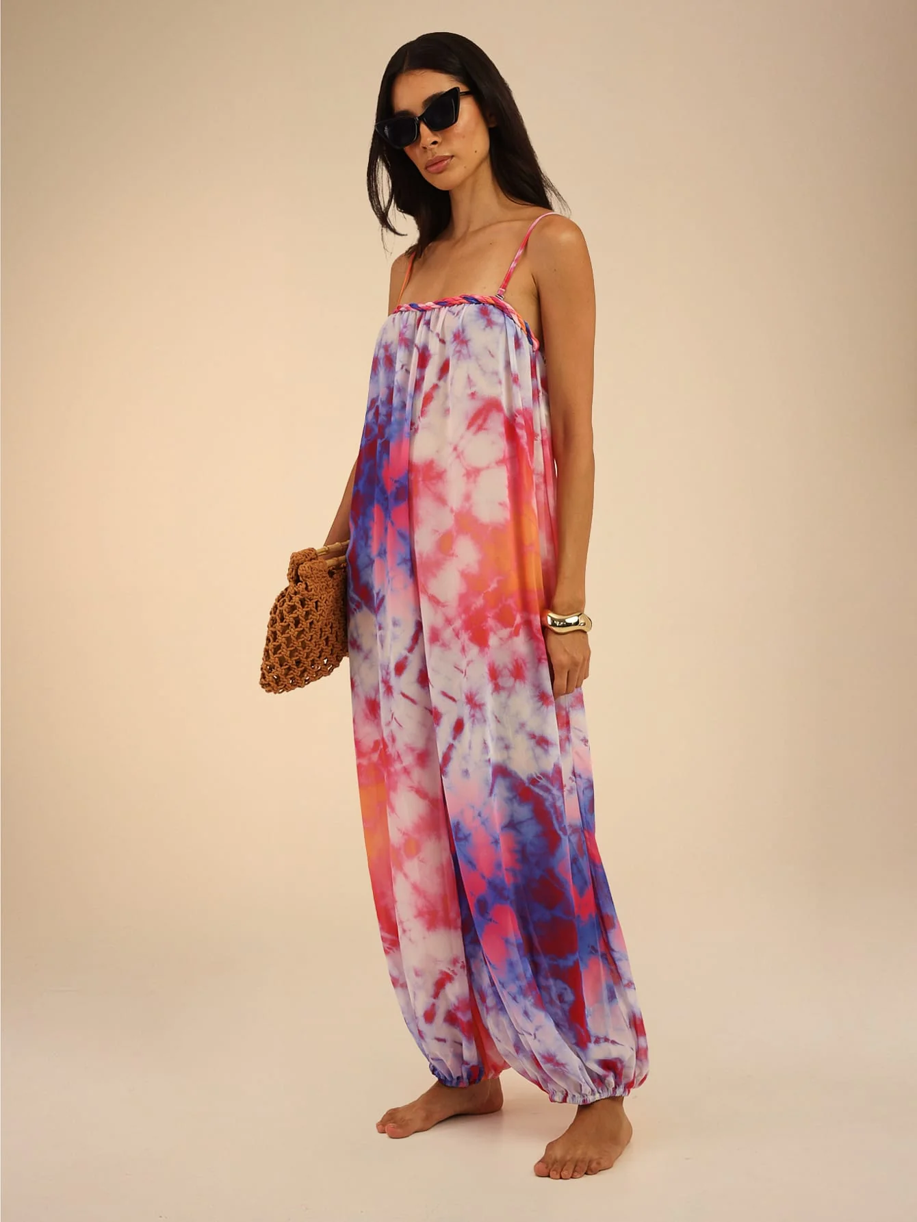 Sabella Jumpsuit in Pink Tie Dye - Image 7