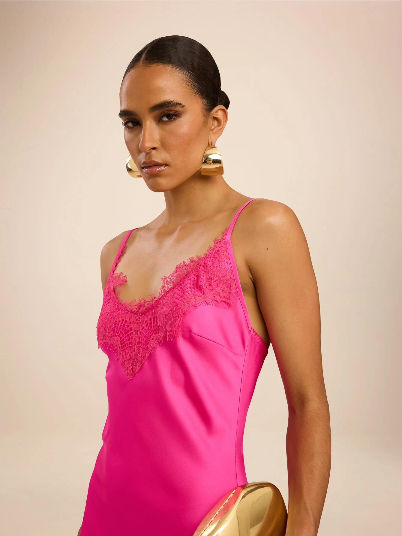 Belcanta Lace Dress in Hot Pink - Image 2