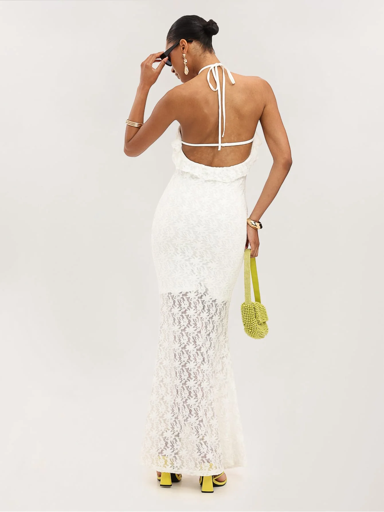 Mirabella Lace Dress in White - Image 2