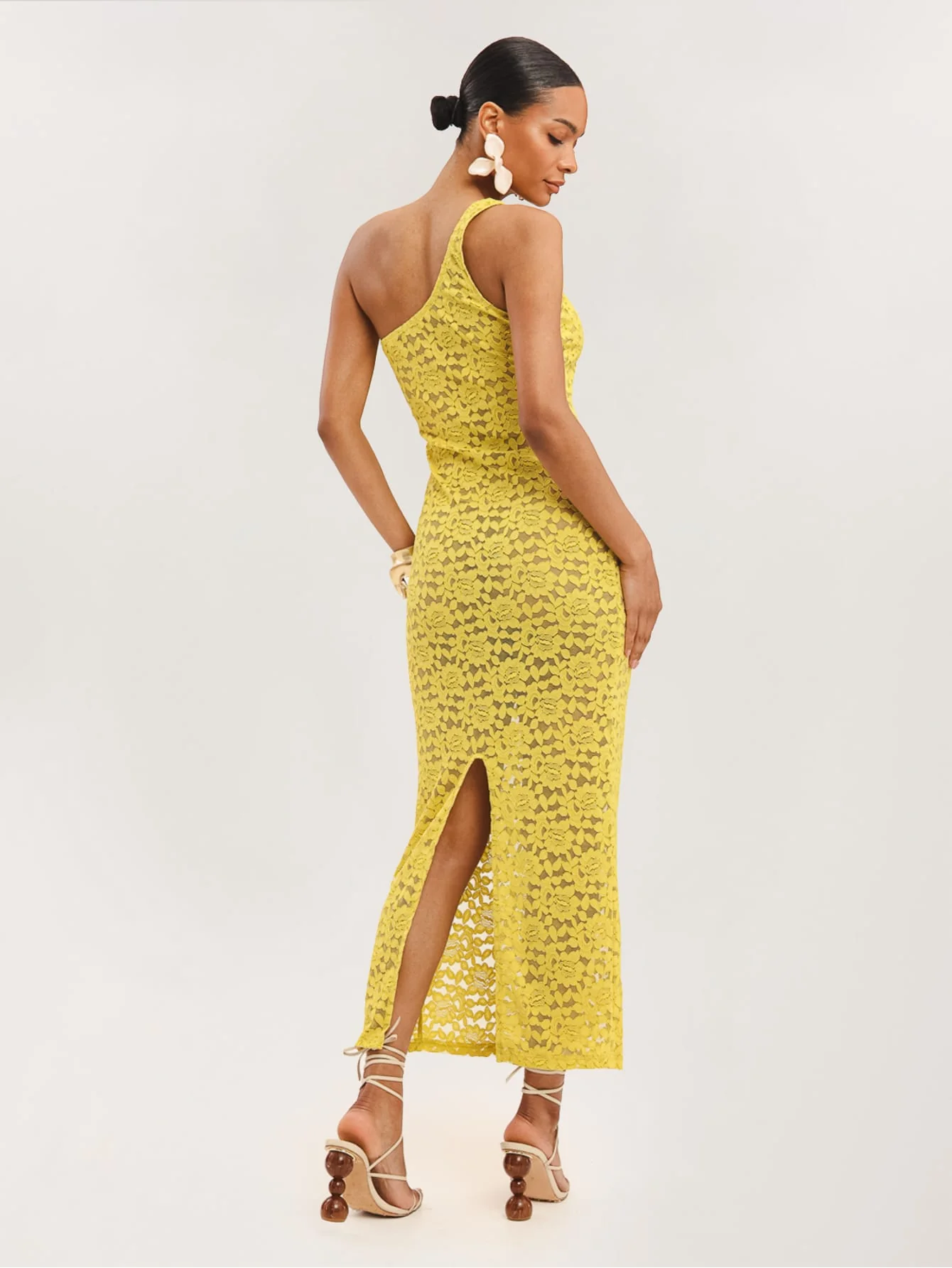 Meloria Lace Dress in Yellow - Image 2