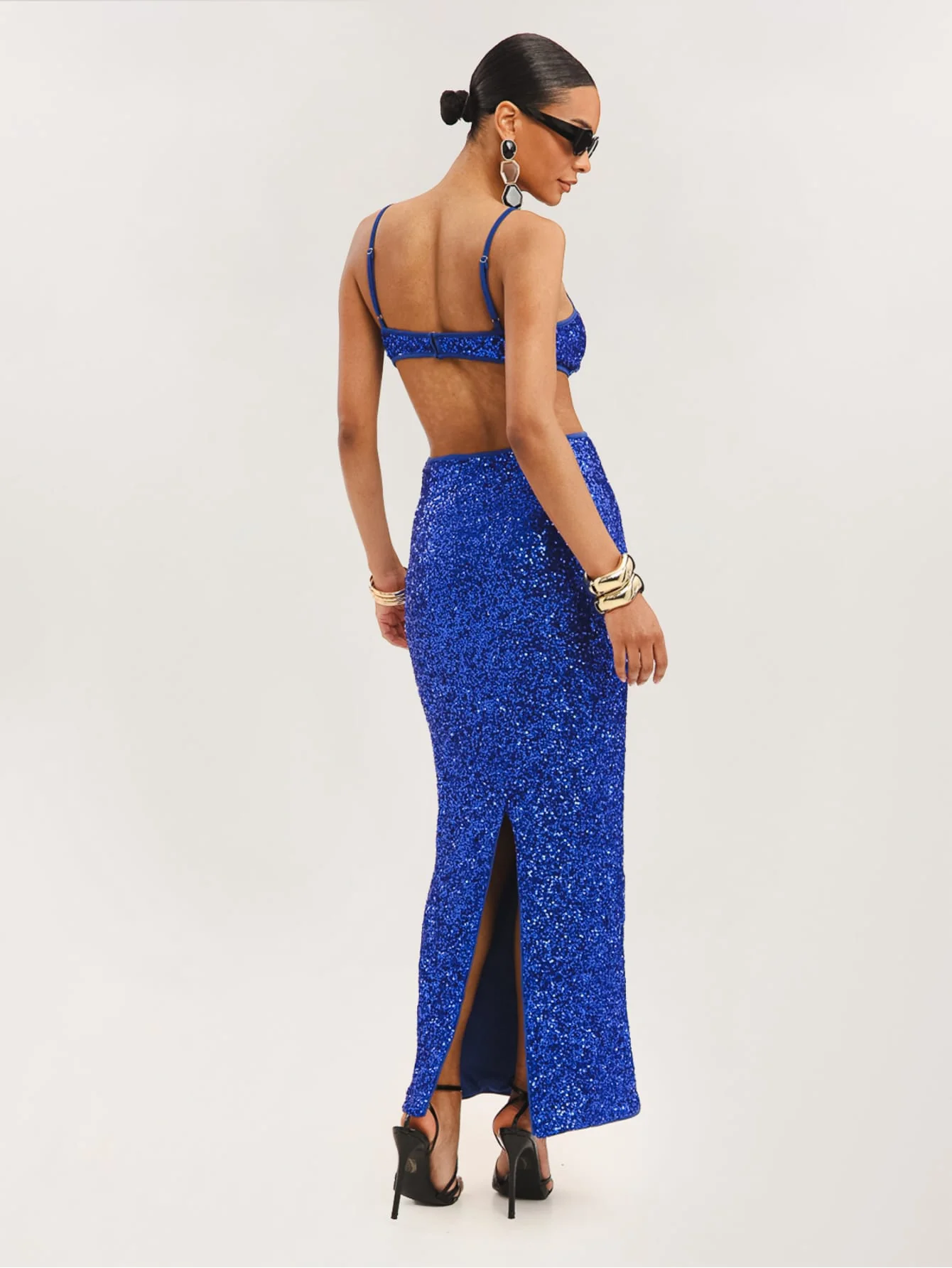 Neveah Sequin Dress in Blue - Image 2