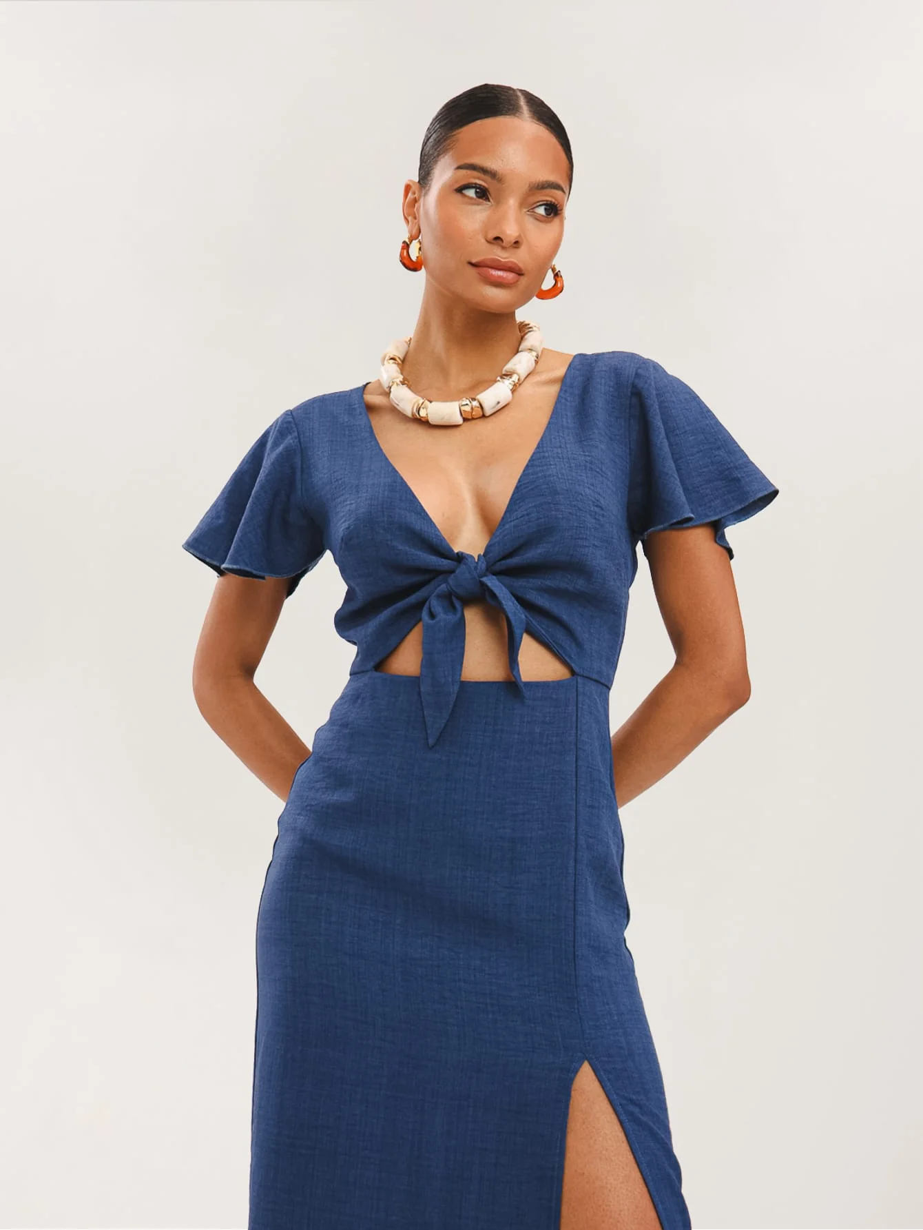 Lily Dress in Navy - Image 3