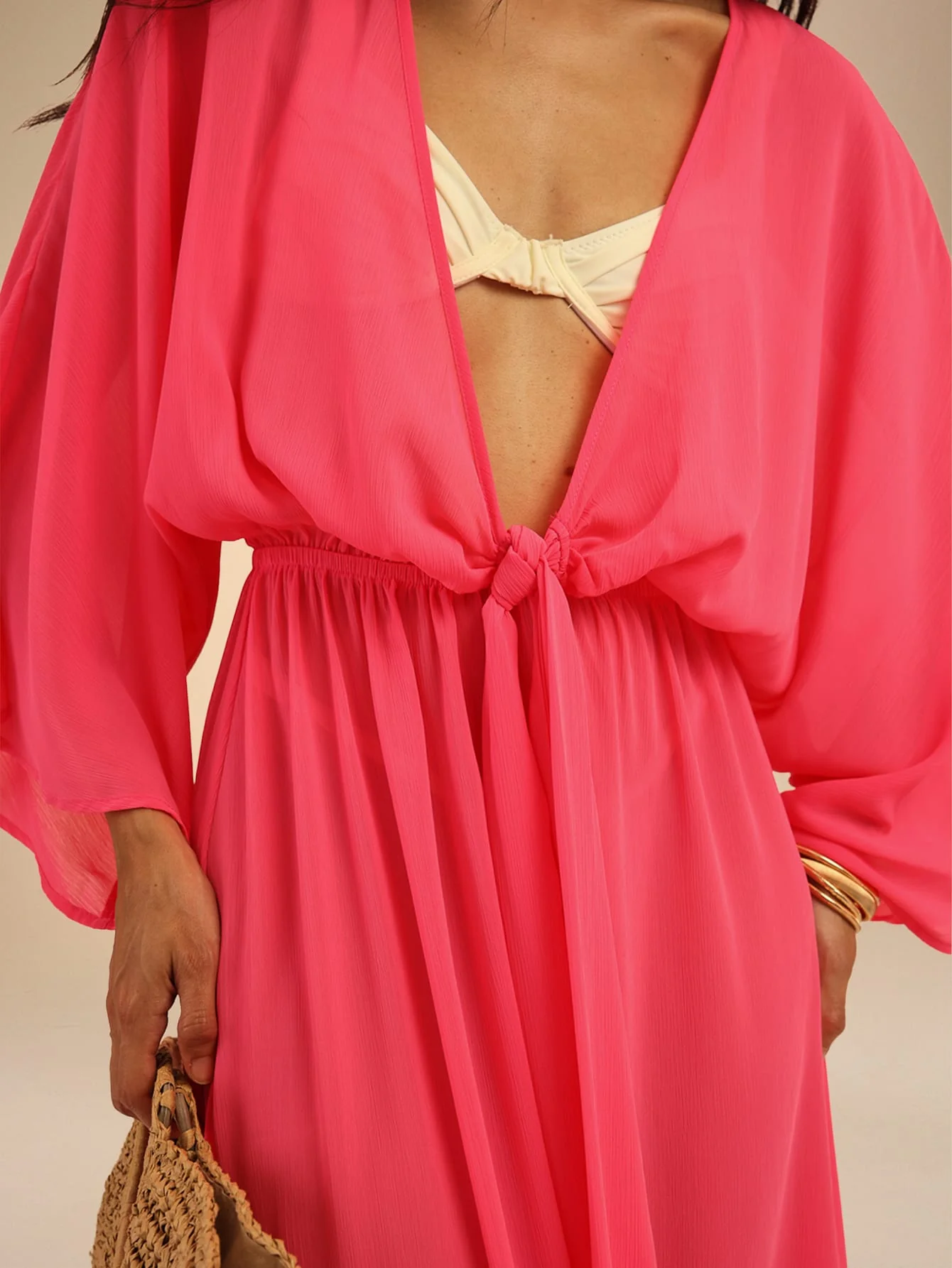 Calla Kaftan in Hot Pink - Image 4