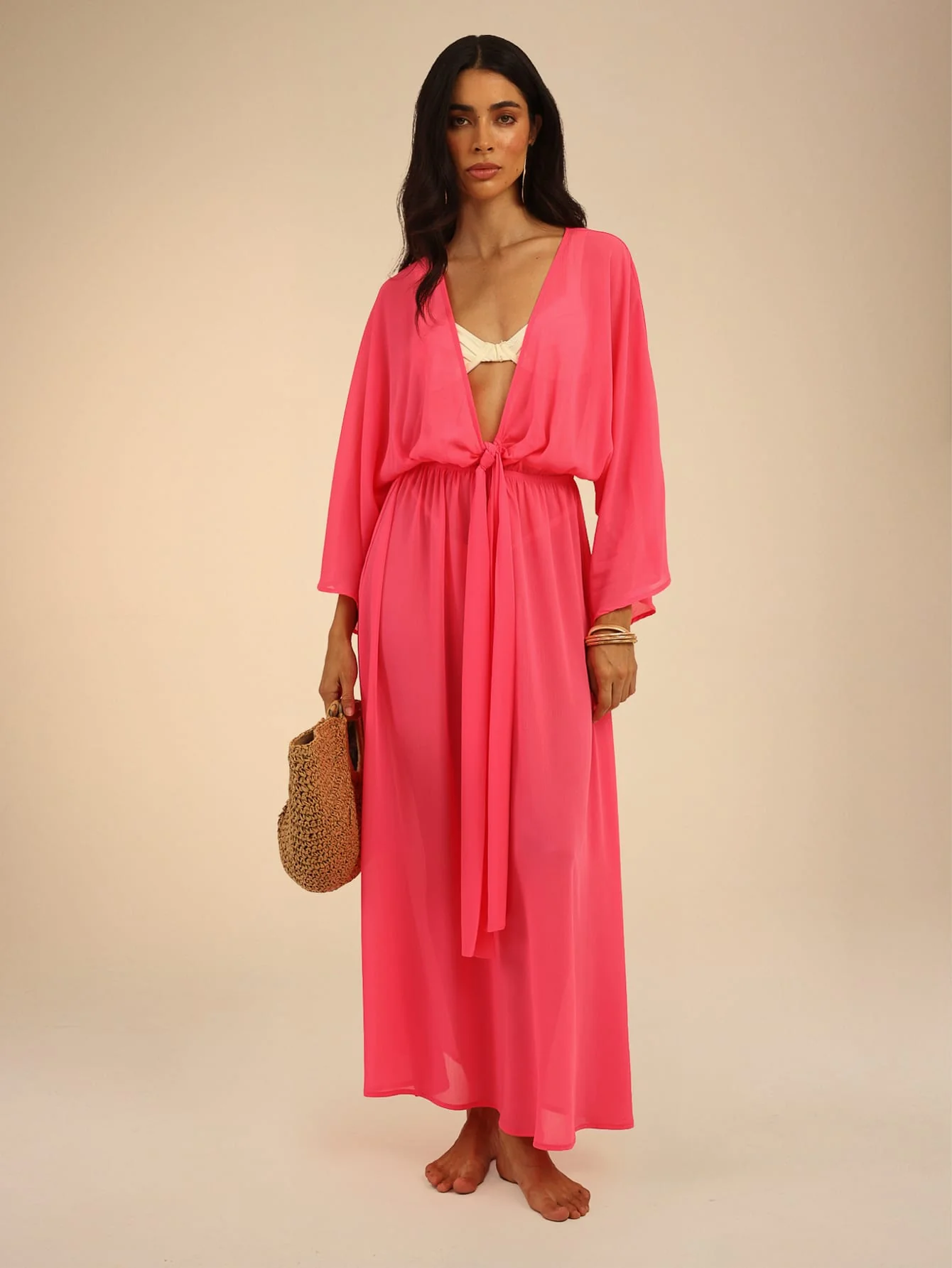 Calla Kaftan in Hot Pink - Image 5