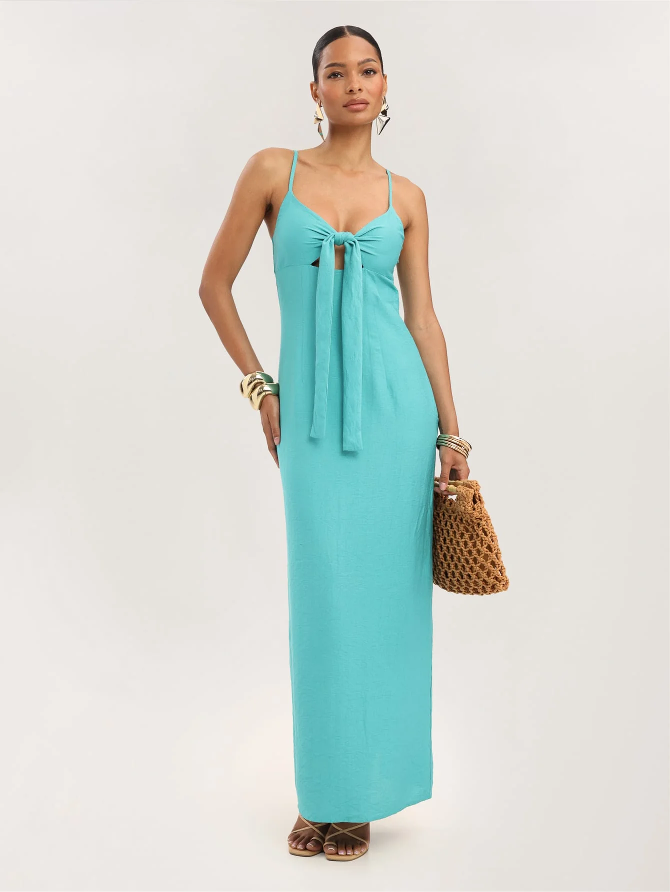 Arisae Dress in Turquoise