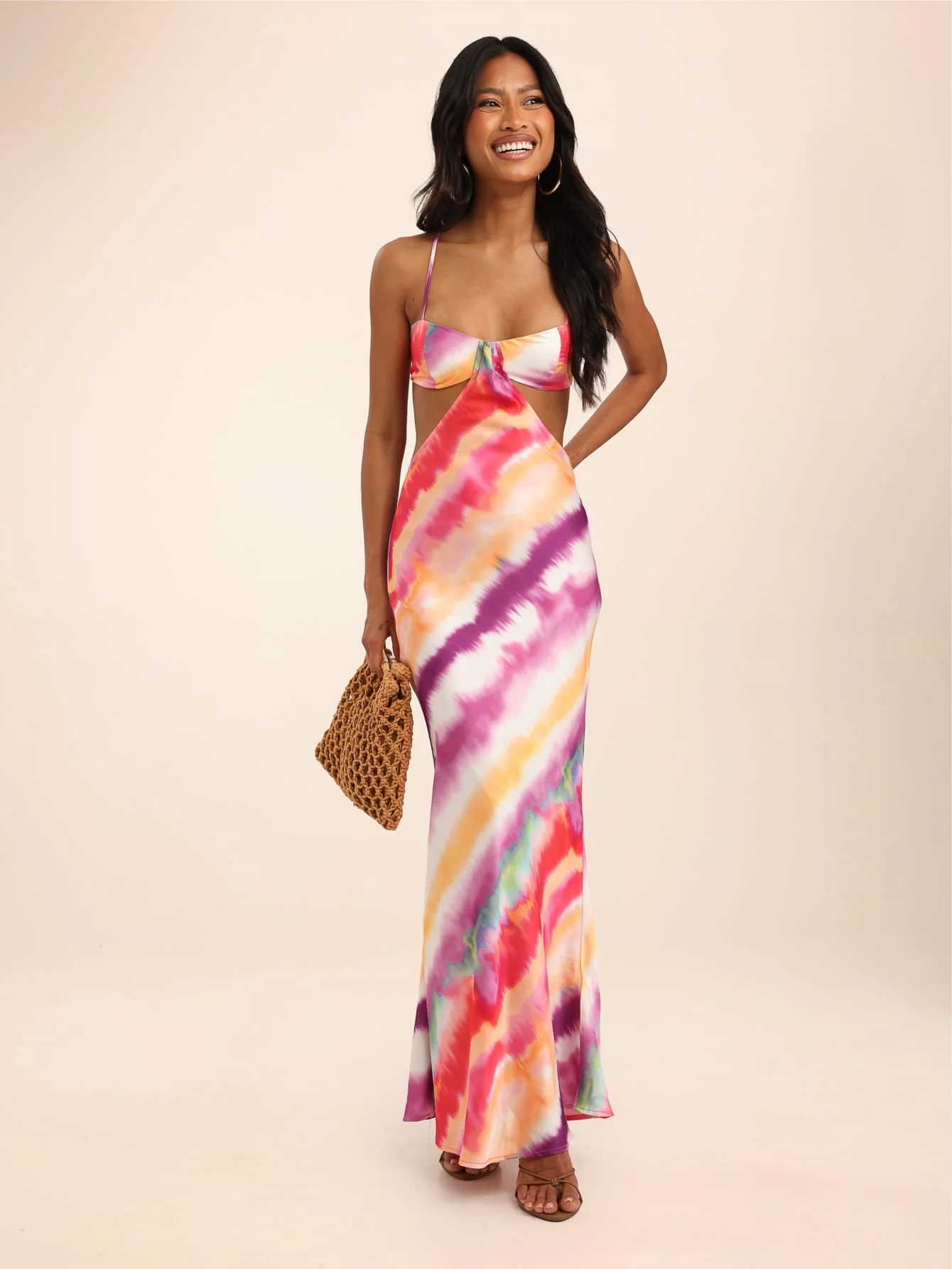 Calina Dress in Sunset Stripe